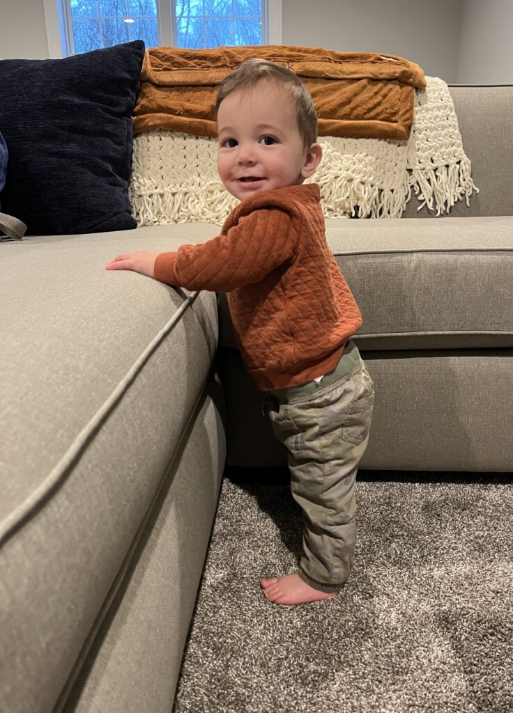 standing at 8 months